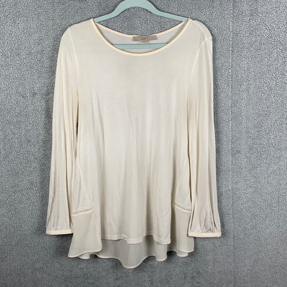 Light cream long sleeve blouse, size medium from Loft